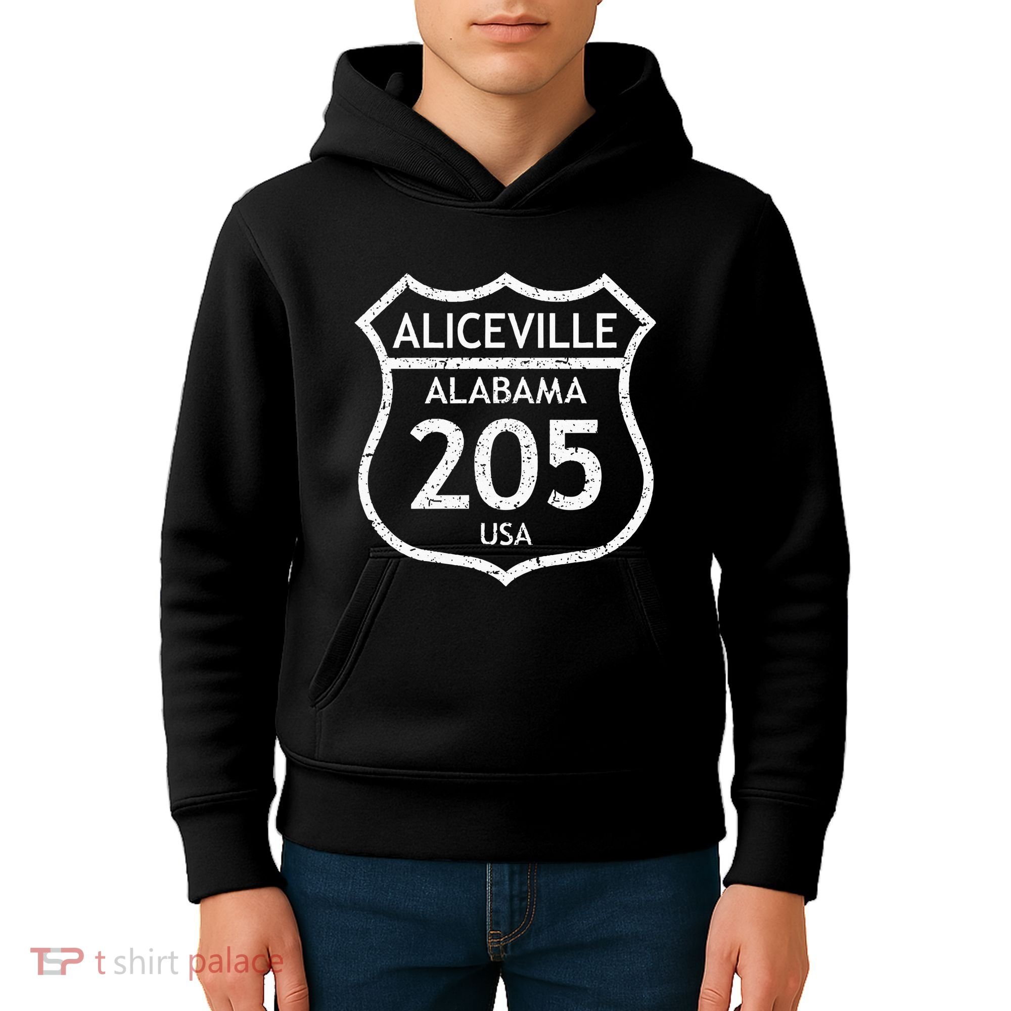 Alabama Area Code 205 Aliceville Al Home State Kids Hoodie