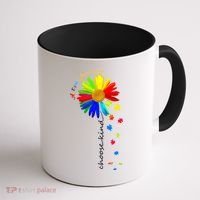 Autism Awareness Choose Kind Sunflower Puzzle Coffee Mug thumb 1