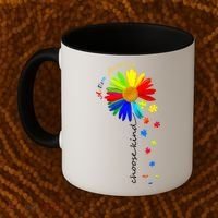 Autism Awareness Choose Kind Sunflower Puzzle Coffee Mug thumb 2