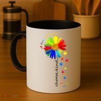 Autism Awareness Choose Kind Sunflower Puzzle Coffee Mug thumb 4