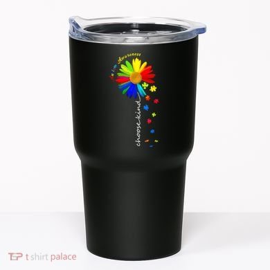 Autism Awareness Choose Kind Sunflower Puzzle Tumbler