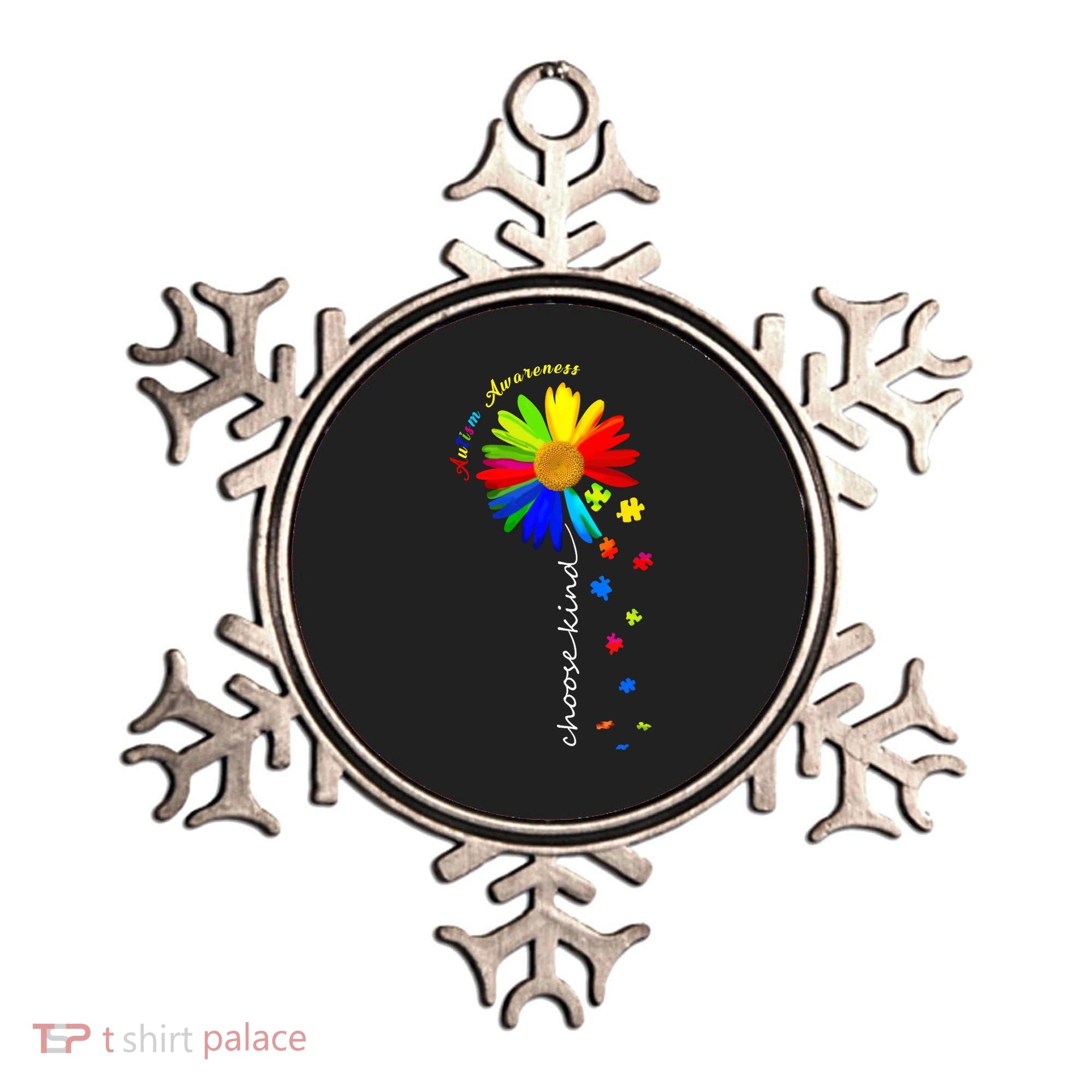 Autism Awareness Choose Kind Sunflower Puzzle Ornament