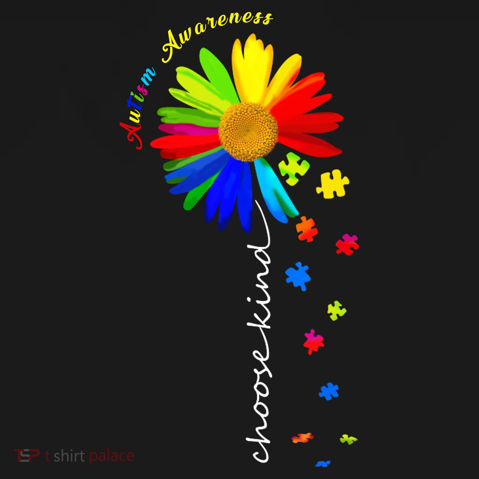 Autism Awareness Choose Kind Sunflower Puzzle Ornament
