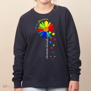 Autism Awareness Choose Kind Sunflower Puzzle Women's Sweatshirt