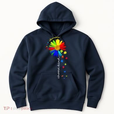 Autism Awareness Choose Kind Sunflower Puzzle Hoodie