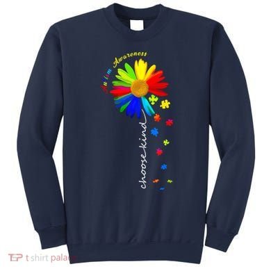 Autism Awareness Choose Kind Sunflower Puzzle Sweatshirt