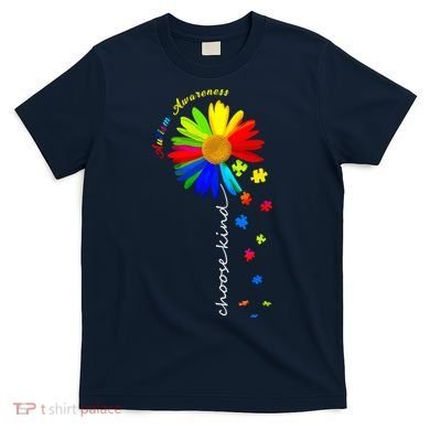 Autism Awareness Choose Kind Sunflower Puzzle T-Shirt