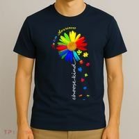 Autism Awareness Choose Kind Sunflower Puzzle T-Shirt thumb 3