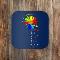 Autism Awareness Choose Kind Sunflower Puzzle Coaster thumb 0