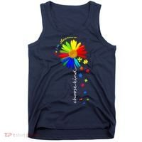 Autism Awareness Choose Kind Sunflower Puzzle Tank Top thumb 0