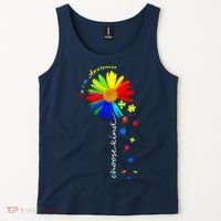 Autism Awareness Choose Kind Sunflower Puzzle Tank Top thumb 2
