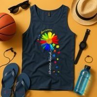 Autism Awareness Choose Kind Sunflower Puzzle Tank Top thumb 4