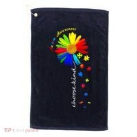 Autism Awareness Choose Kind Sunflower Puzzle Golf Towel thumb 0
