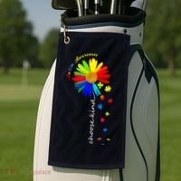 Autism Awareness Choose Kind Sunflower Puzzle Golf Towel thumb 2