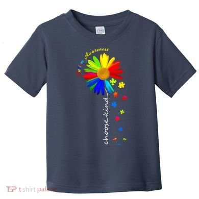 Autism Awareness Choose Kind Sunflower Puzzle Toddler T-Shirt