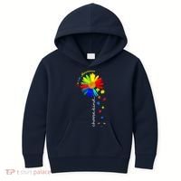 Autism Awareness Choose Kind Sunflower Puzzle Kids Hoodie thumb 0