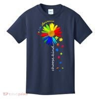 Autism Awareness Choose Kind Sunflower Puzzle Kids T-Shirt thumb 0
