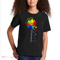 Autism Awareness Choose Kind Sunflower Puzzle Kids T-Shirt thumb 2