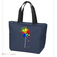 Autism Awareness Choose Kind Sunflower Puzzle Tote Bag thumb 3