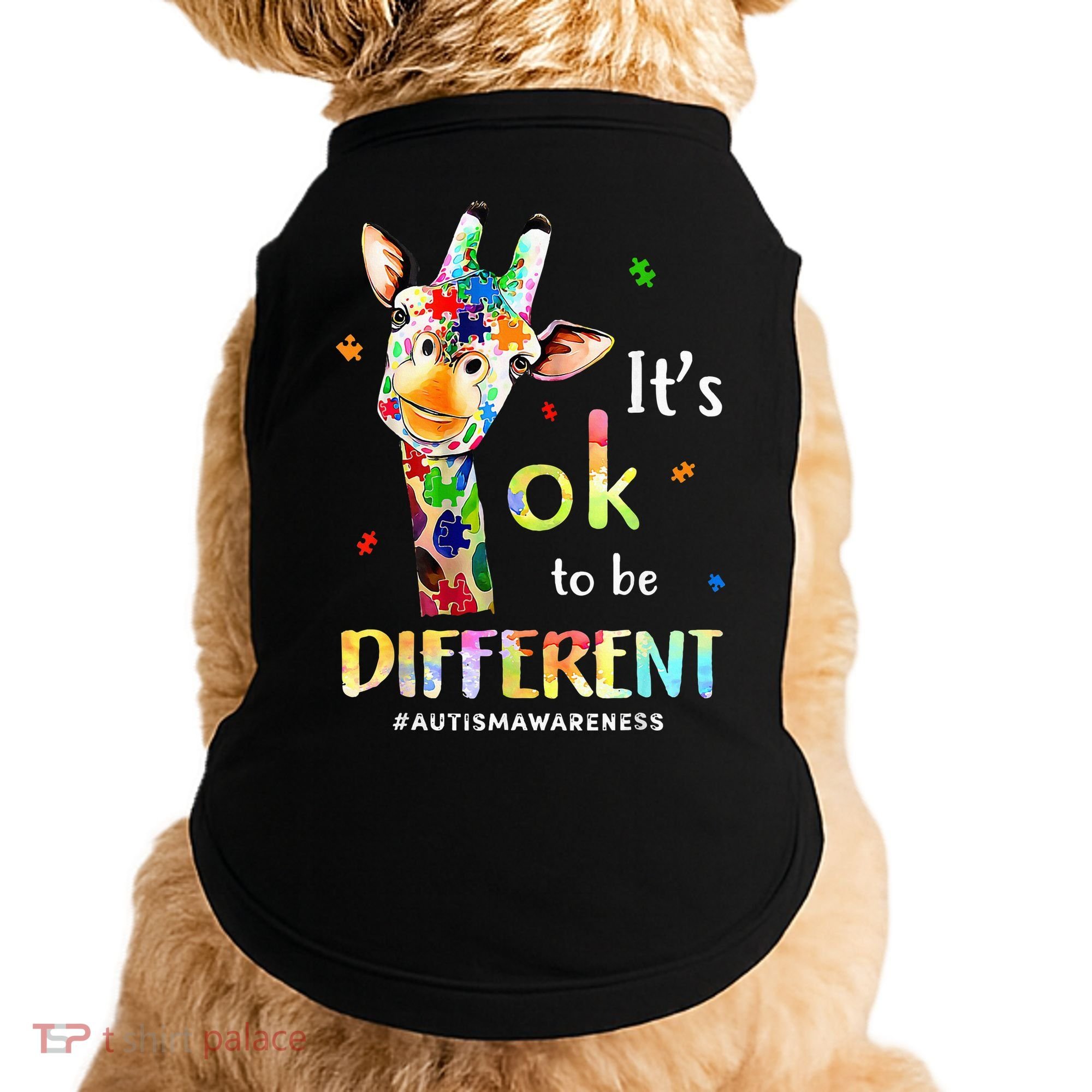 Autism Awareness Cute Giraffe Animal Its Ok To Be Different Doggie Tank