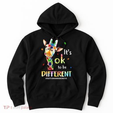 Autism Awareness Cute Giraffe Animal Its Ok To Be Different Hoodie