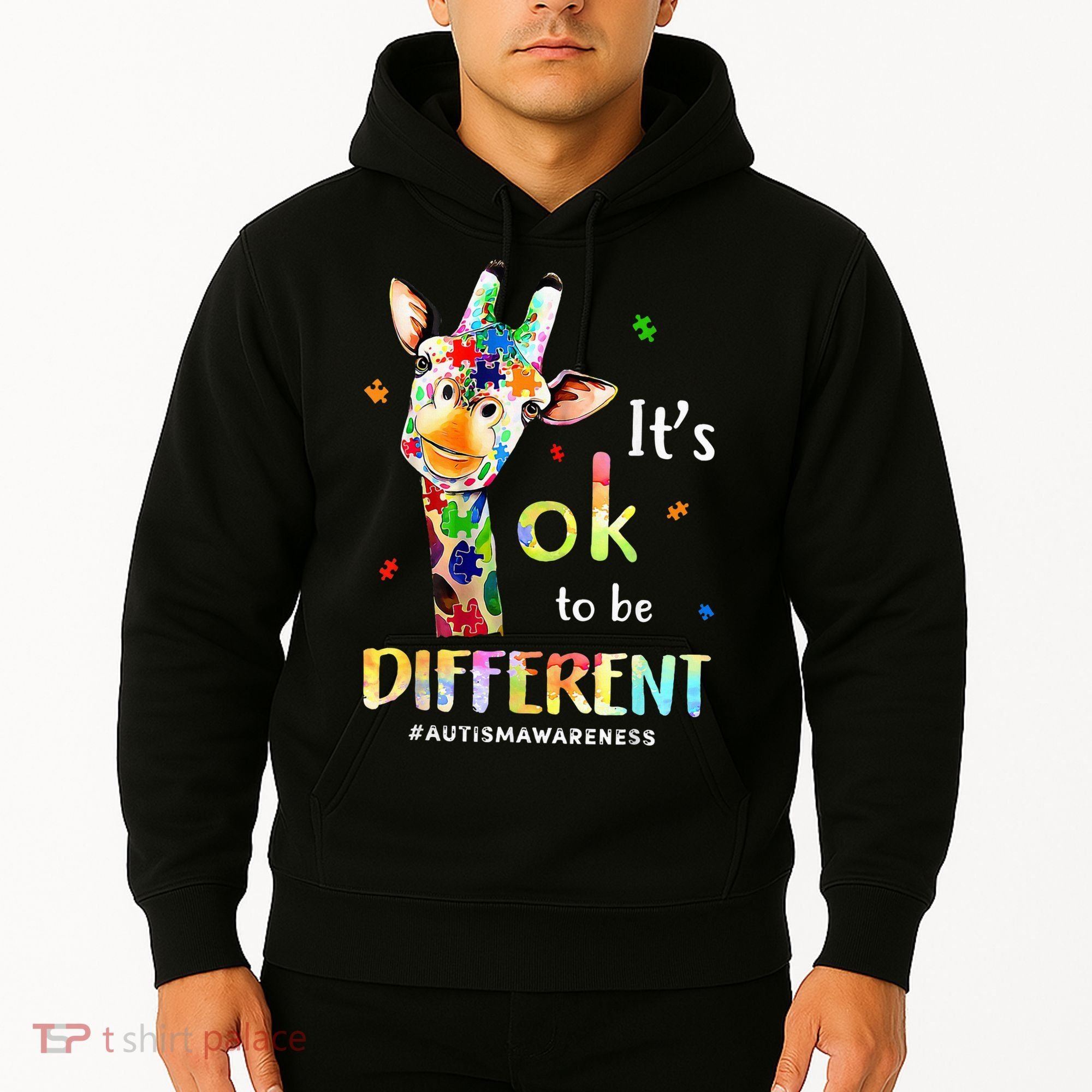 Autism Awareness Cute Giraffe Animal Its Ok To Be Different Hoodie