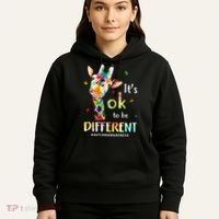 Autism Awareness Cute Giraffe Animal Its Ok To Be Different Hoodie thumb 5