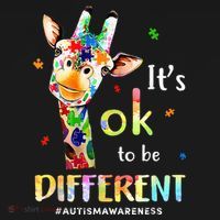 Autism Awareness Cute Giraffe Animal Its Ok To Be Different Long Sleeve Shirt thumb 2