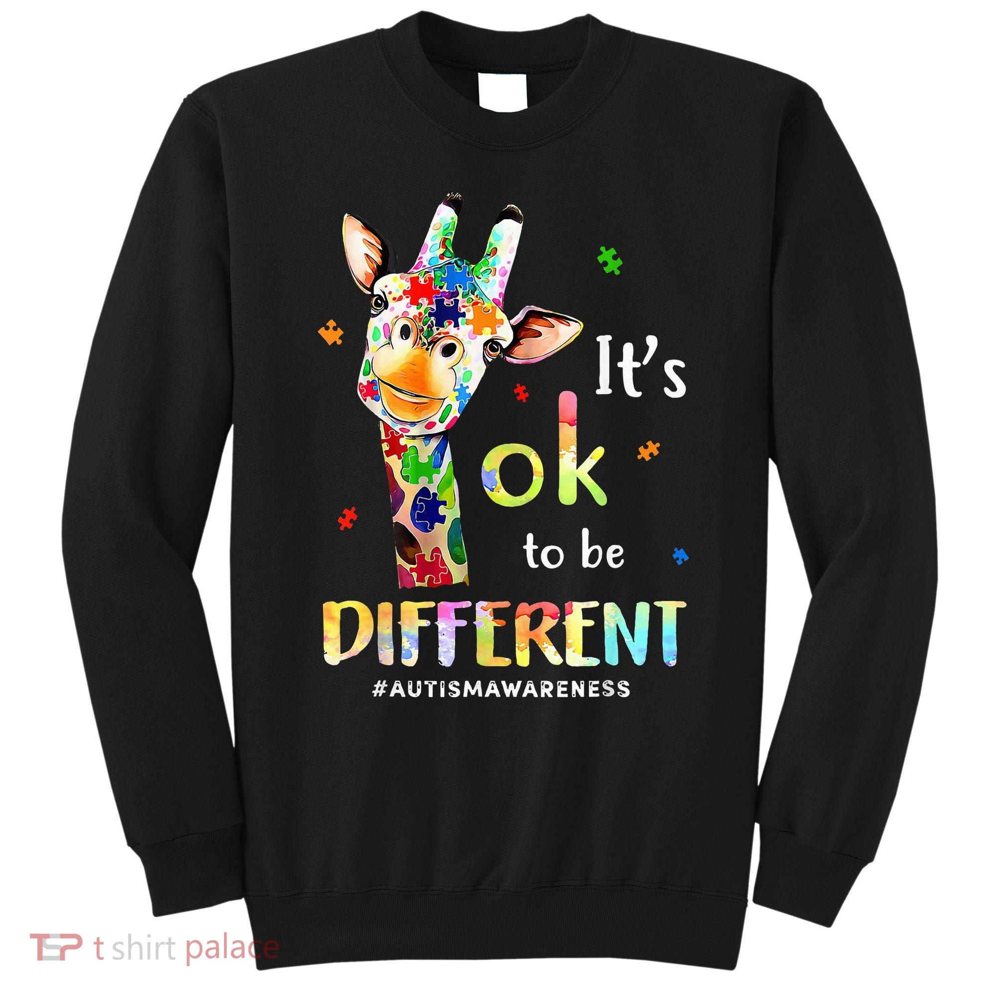 Autism Awareness Cute Giraffe Animal Its Ok To Be Different Sweatshirt