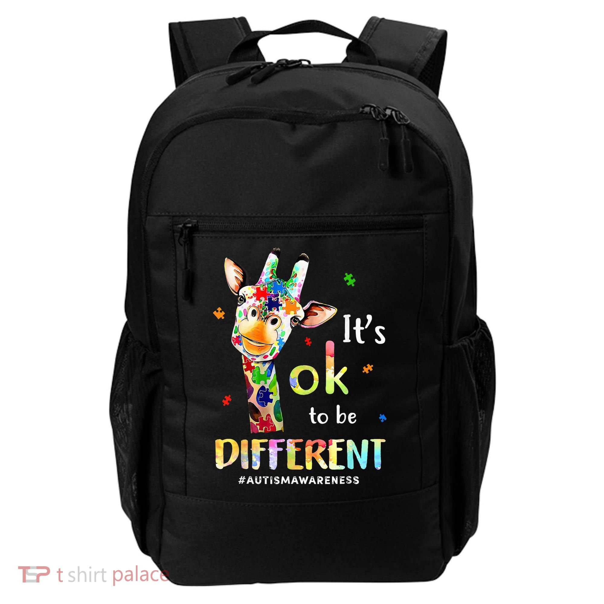 Autism Awareness Cute Giraffe Animal Its Ok To Be Different Backpack