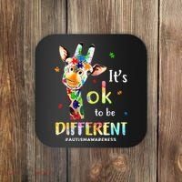 Autism Awareness Cute Giraffe Animal Its Ok To Be Different Coaster thumb 0