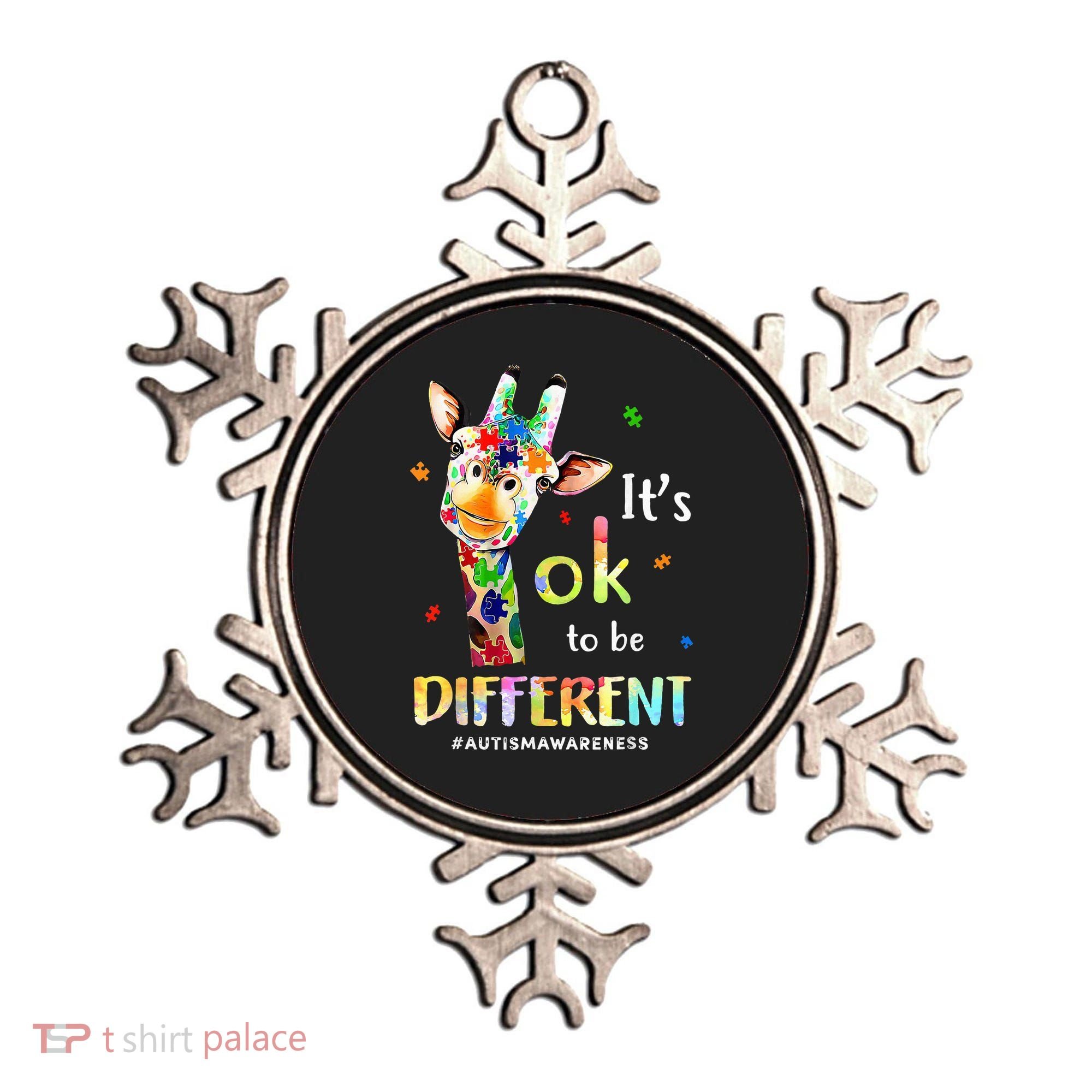 Autism Awareness Cute Giraffe Animal Its Ok To Be Different Ornament