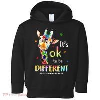 Autism Awareness Cute Giraffe Animal Its Ok To Be Different Toddler Hoodie thumb 0