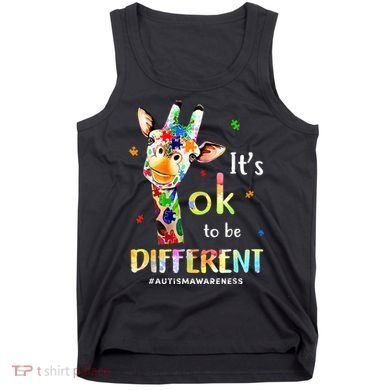 Autism Awareness Cute Giraffe Animal Its Ok To Be Different Tank Top