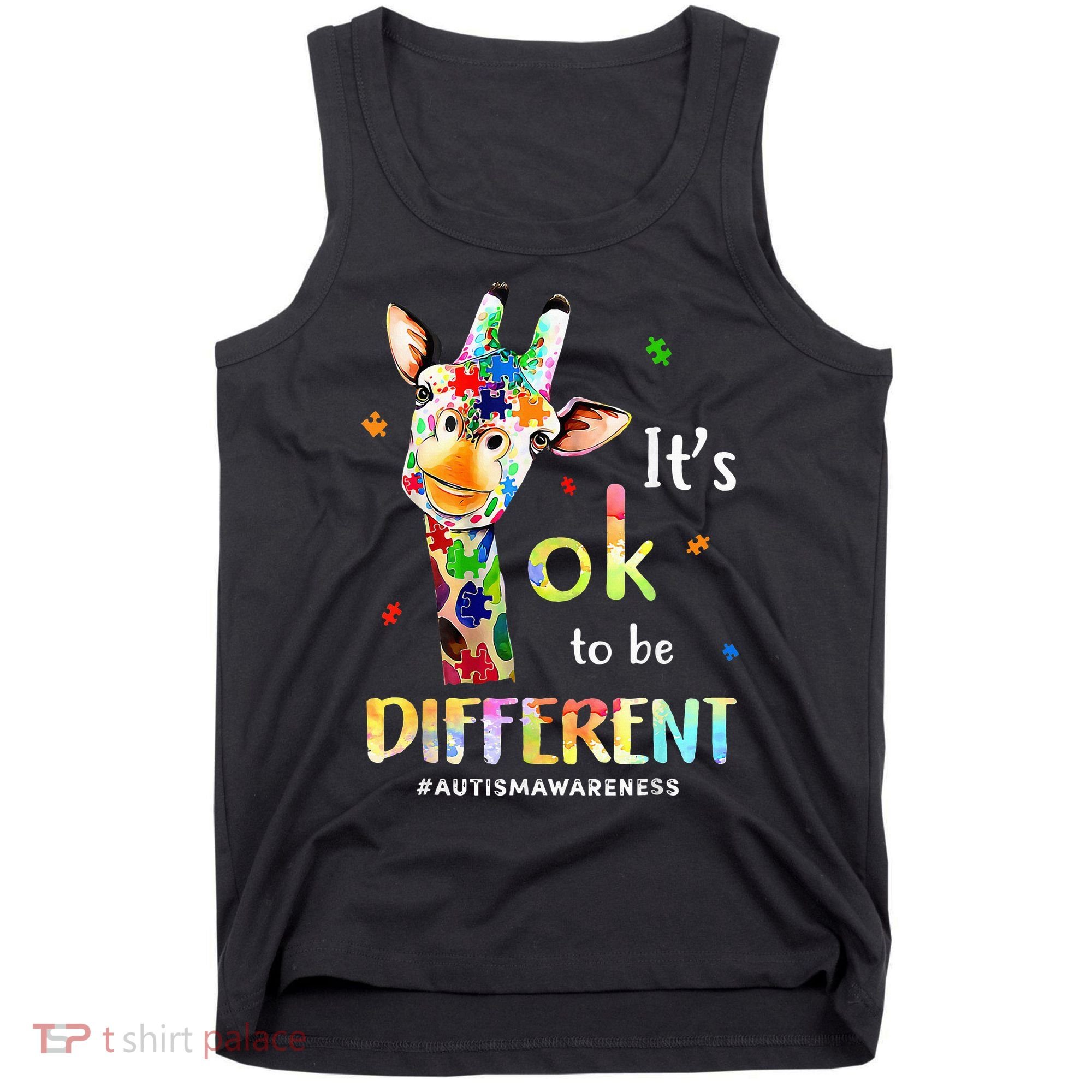 Autism Awareness Cute Giraffe Animal Its Ok To Be Different Tank Top