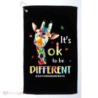 Autism Awareness Cute Giraffe Animal Its Ok To Be Different Golf Towel thumb 0