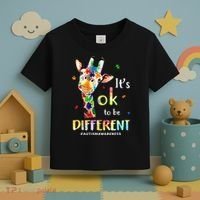 Autism Awareness Cute Giraffe Animal Its Ok To Be Different Toddler T-Shirt thumb 3