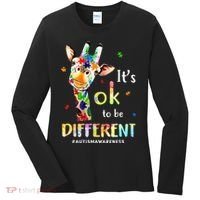 Autism Awareness Cute Giraffe Animal Its Ok To Be Different Women's Long Sleeve Shirt thumb 0