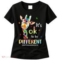 Autism Awareness Cute Giraffe Animal Its Ok To Be Different Women's T-Shirt thumb 0