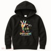 Autism Awareness Cute Giraffe Animal Its Ok To Be Different Kids Hoodie thumb 0