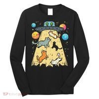 Alien Abduction Cats Ufo Flying Saucer Space Women Long Sleeve Shirt thumb 0