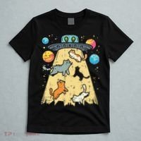 Alien Abduction Cats Ufo Flying Saucer Space Women T-Shirt thumb 5