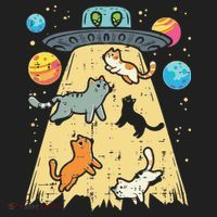 Alien Abduction Cats Ufo Flying Saucer Space Women Beanie thumb 2