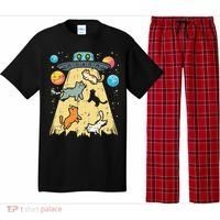 Alien Abduction Cats Ufo Flying Saucer Space Women Pajama Set thumb 0