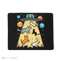 Alien Abduction Cats Ufo Flying Saucer Space Women Mousepad thumb 0
