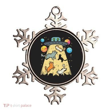 Alien Abduction Cats Ufo Flying Saucer Space Women Ornament
