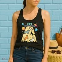 Alien Abduction Cats Ufo Flying Saucer Space Women Women's Tank Top thumb 2