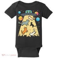 Alien Abduction Cats Ufo Flying Saucer Space Women Baby Bodysuit thumb 0