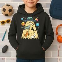 Alien Abduction Cats Ufo Flying Saucer Space Women Kids Hoodie thumb 2