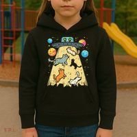 Alien Abduction Cats Ufo Flying Saucer Space Women Kids Hoodie thumb 3